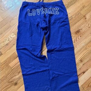 Blue Sweatpants with Love Pink Logo